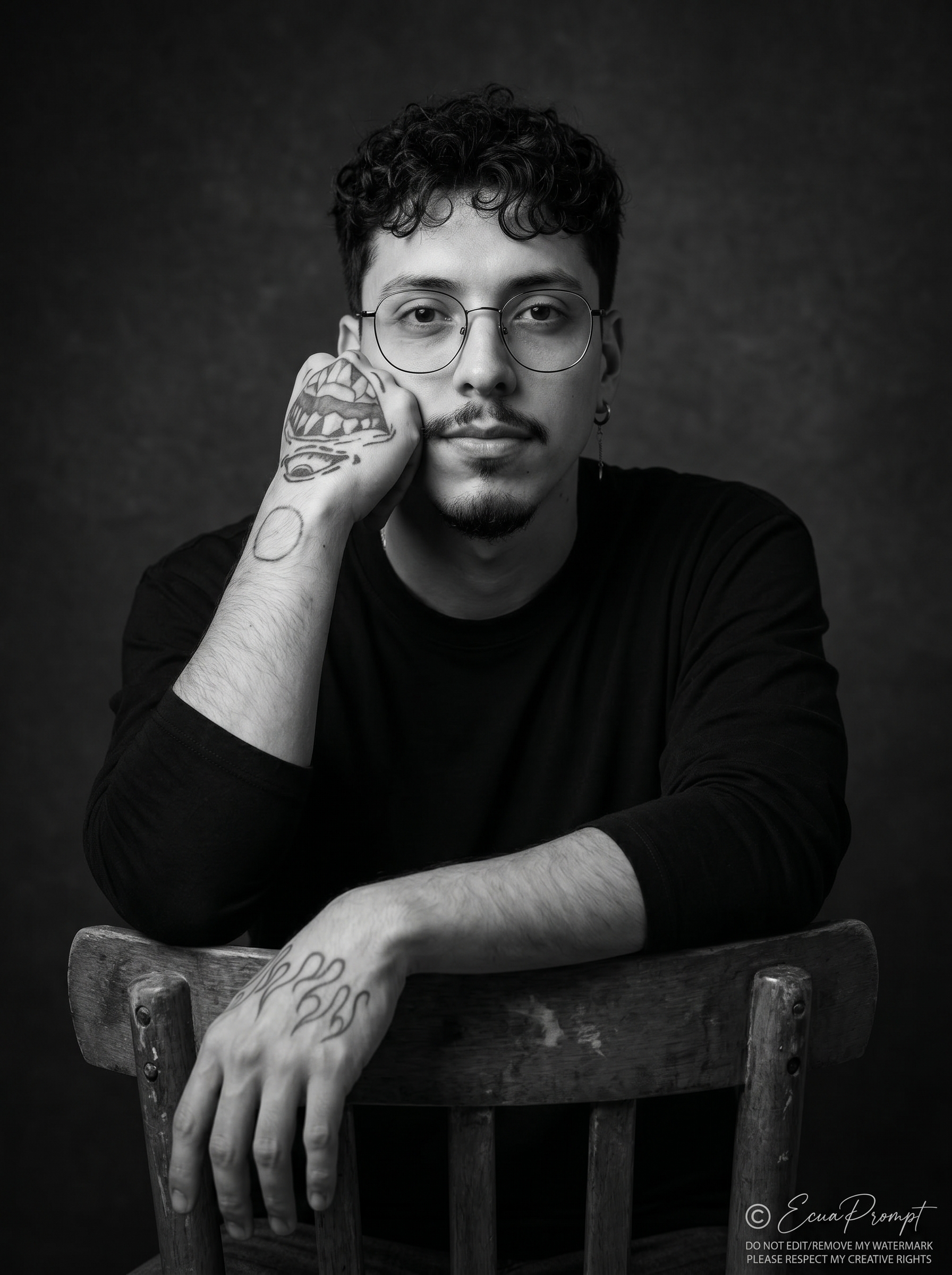 Cómo Crear un Retrato de Estudio en Blanco y Negro: Prompt IA
